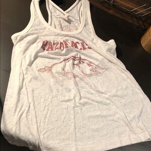 Razorbacks Women's White Racerback Tank Top pink Victoria’s